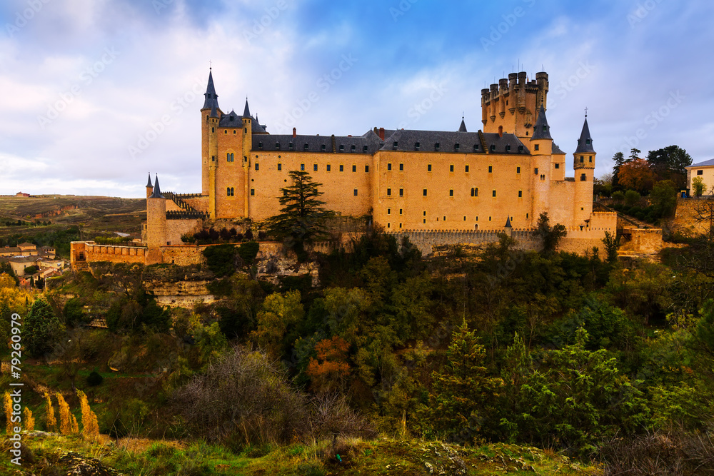Autumn  view of Alcazar of Segovia