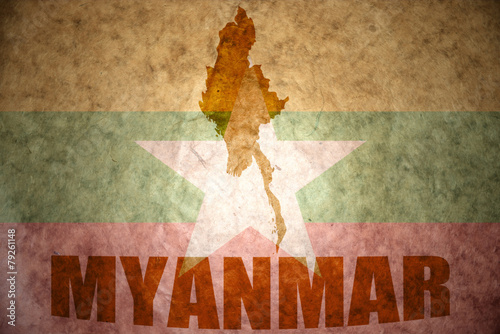 myanmar vintage map