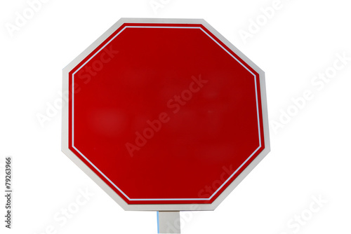 A blank red stop sign on white background add text or graphic