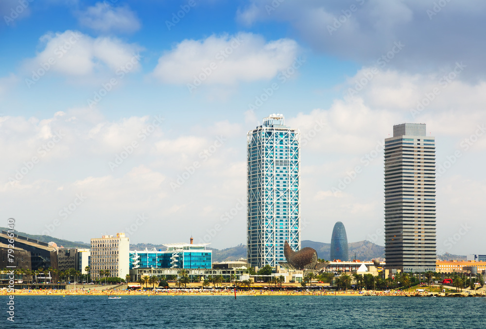 Obraz premium View of Barcelona from Mediterranean