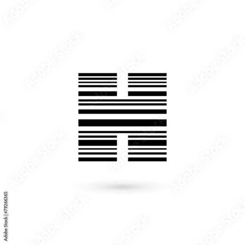 Letter H barcode logo icon design template elements