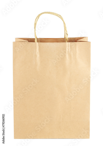 Shopping paper bag isolated on white