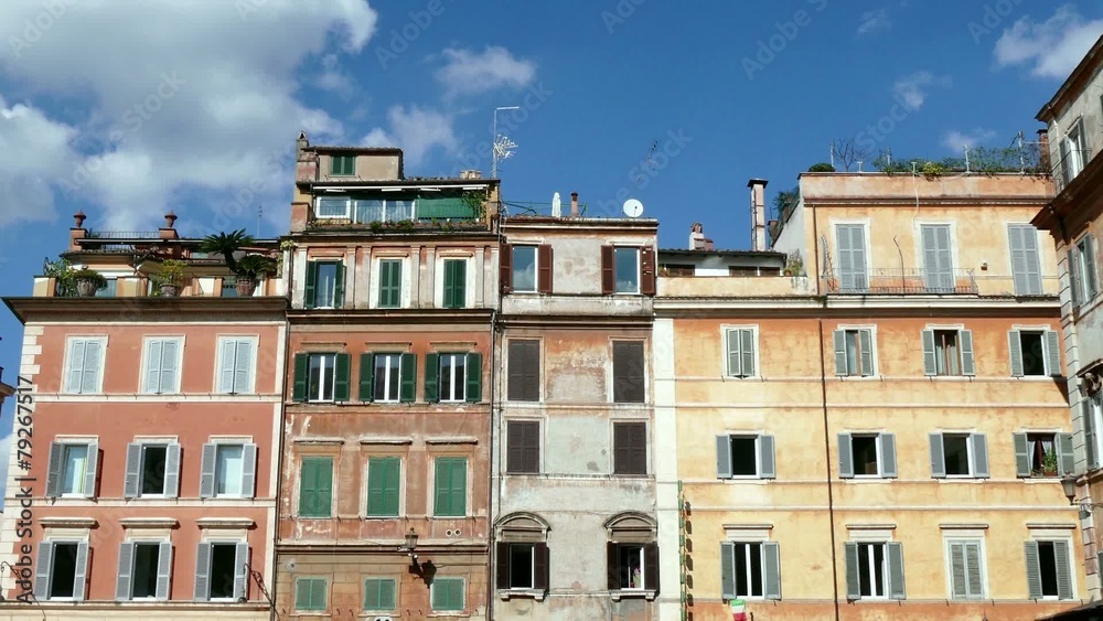 Homes Buildings In Trastevere Square Rome Roma Italy
