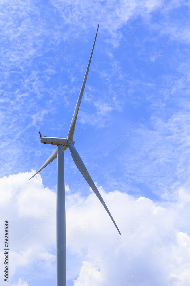 Wind Turbine for alternative energy on background blue sky . Wind Turbine for alternative energy on background blue sky .