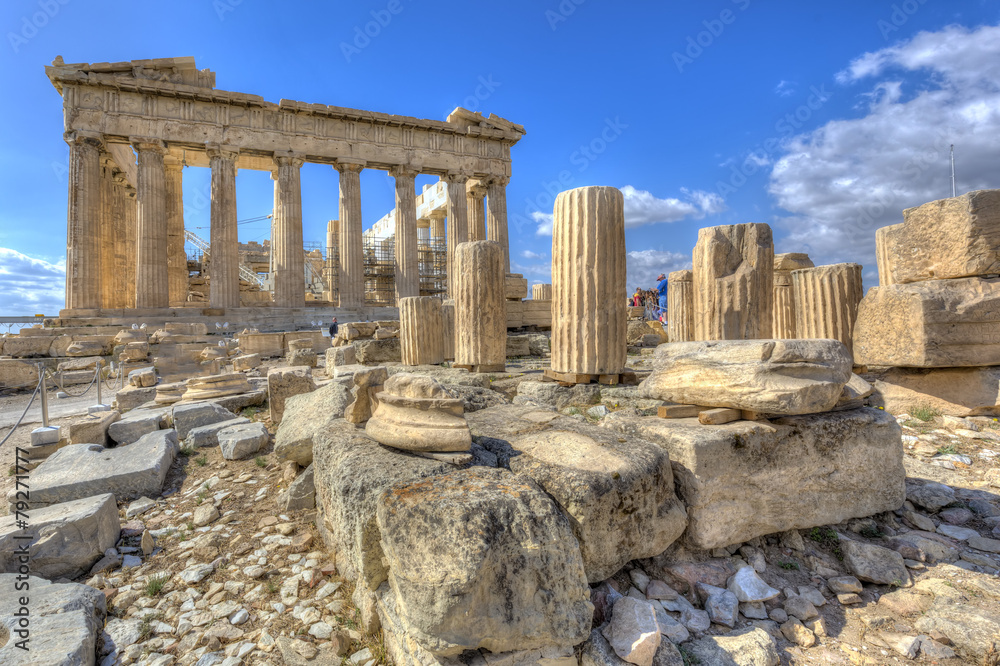 Parthenon temple on the Acropolis of Athens,Greece