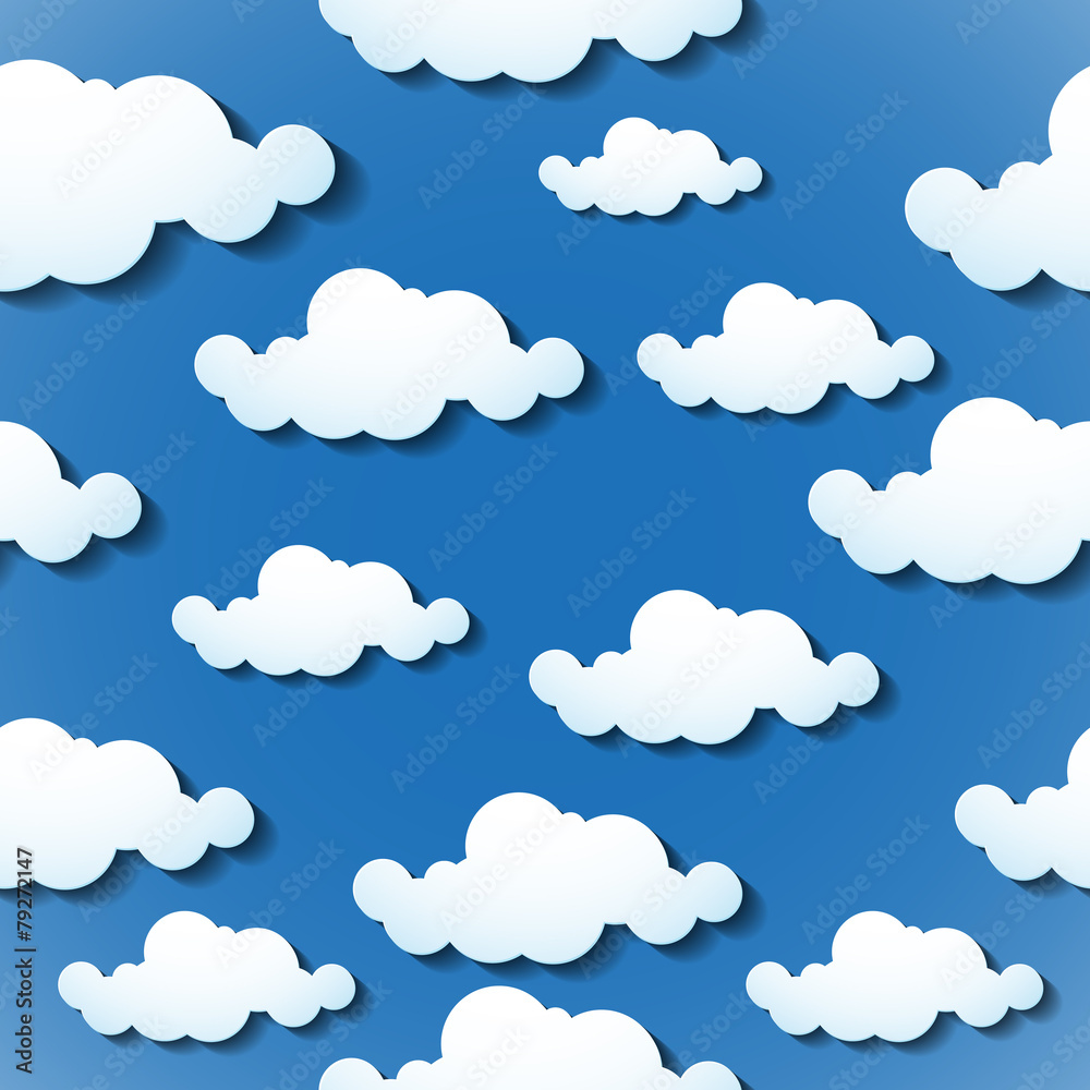 Seamless wallpaper, clouds background. Vector illustration. Eps