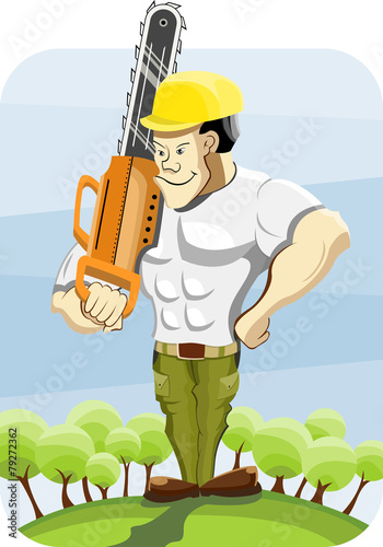 lumberjack with chainsaw