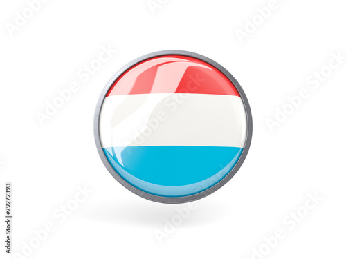 Round icon with flag of luxembourg