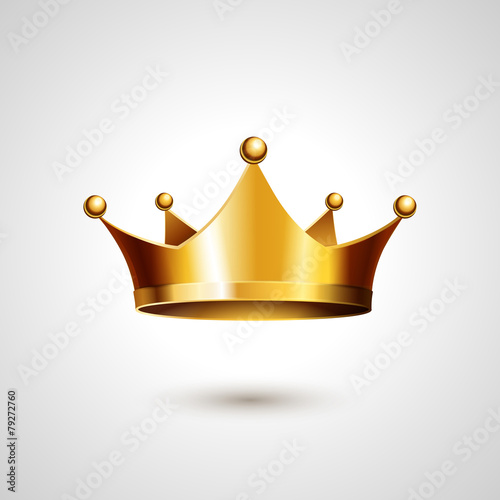 Gold Crown  Isolated On White Background