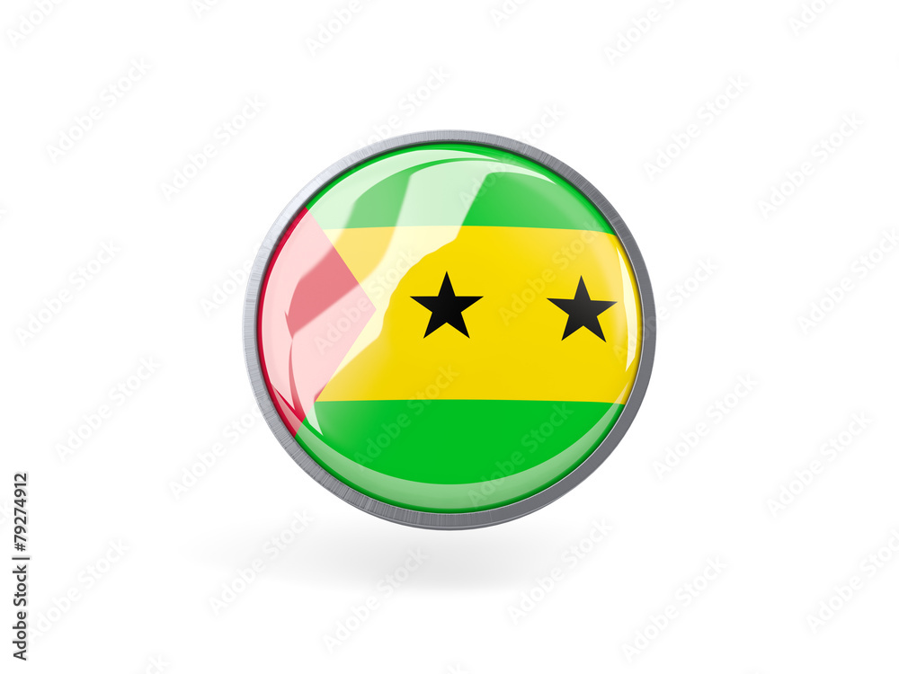 Round icon with flag of sao tome and principe Round icon with flag of sao tome and principe