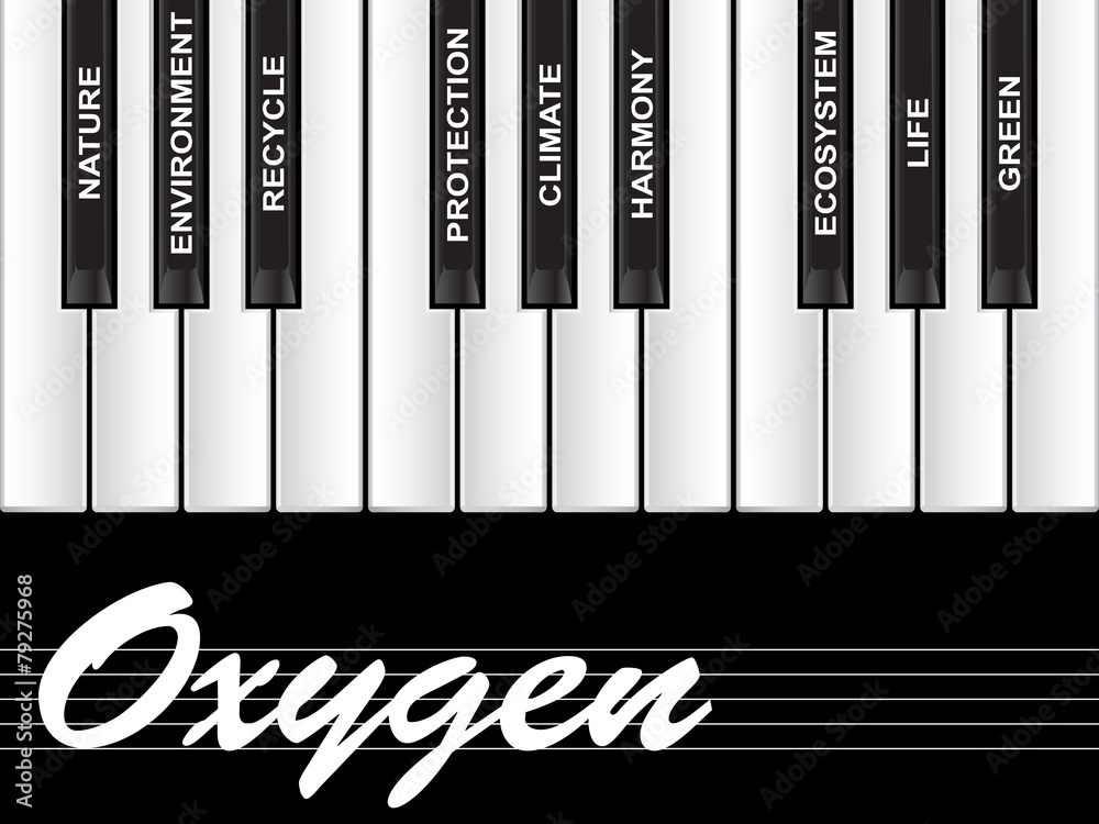Fototapeta premium Conceptual piano word cloud