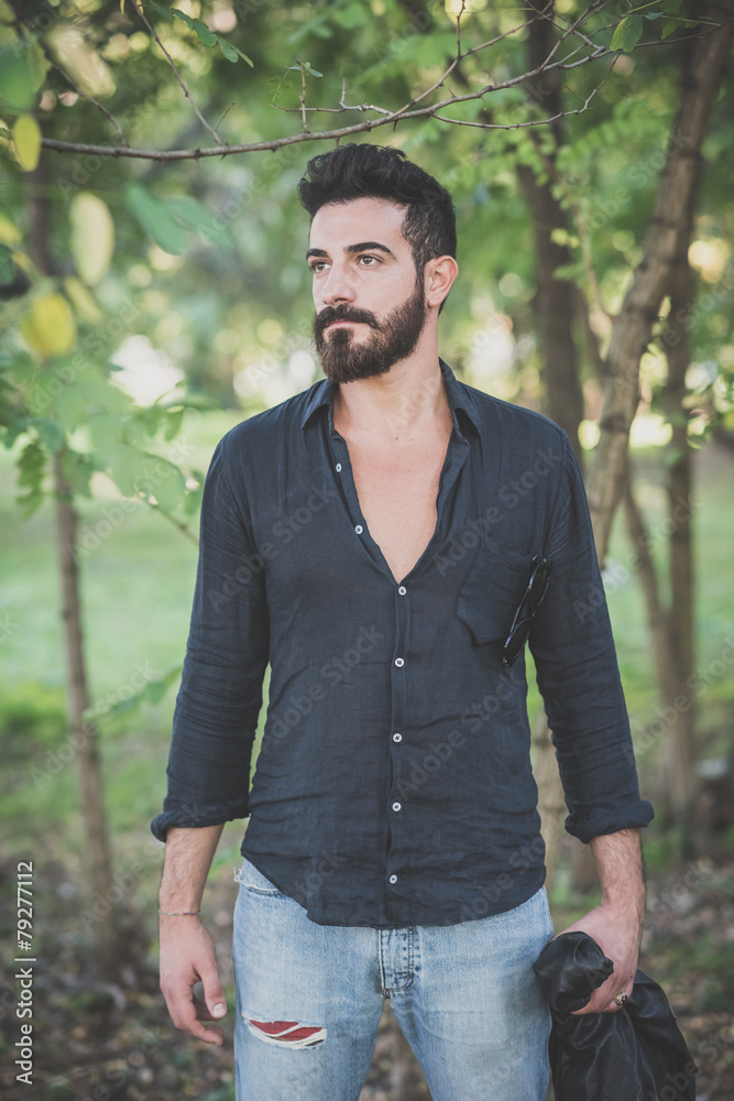 young handsome attractive bearded model man young handsome attractive bearded model man