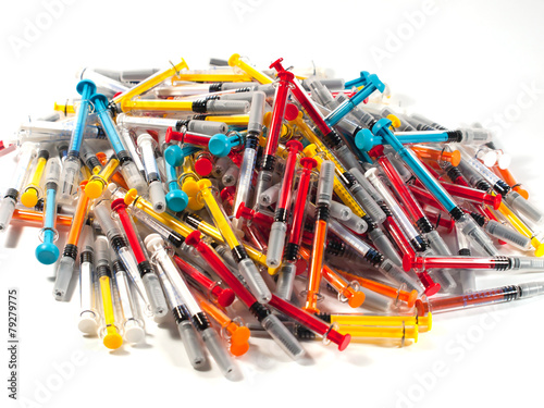 Syringes of different colors