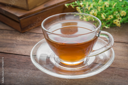 Cup of tea on wooden table