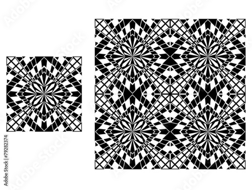 Black and white geometric background, seamless pattern