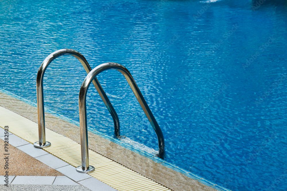 Grab bars ladder in  swimming pool