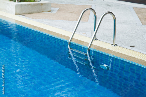 Grab bars ladder in  swimming pool
