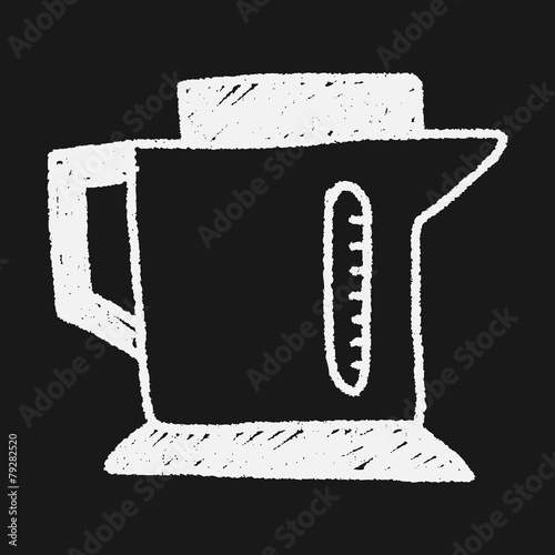 kitchenware hot water bottle doodle drawing