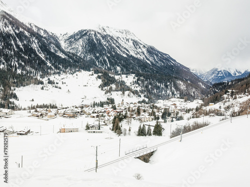 Bergün, Dorf, Bergdorf, Schweizer Alpen, Alpen, , Albula, Passstrasse, Albulatal, Winterferien, Wintersport, Graubünden, Schweiz
