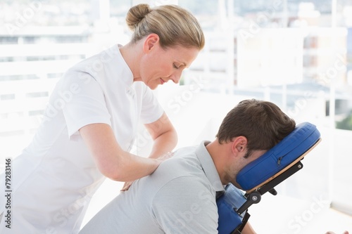 Man having back massage