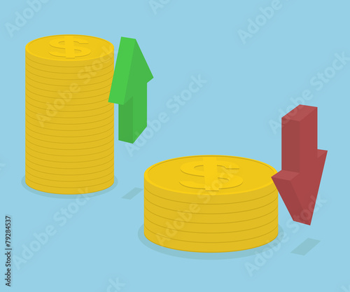 Graph up and down with coins