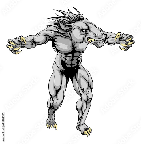 Horse scary sports mascot