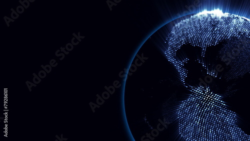 3D animation of spinning Earth; looping