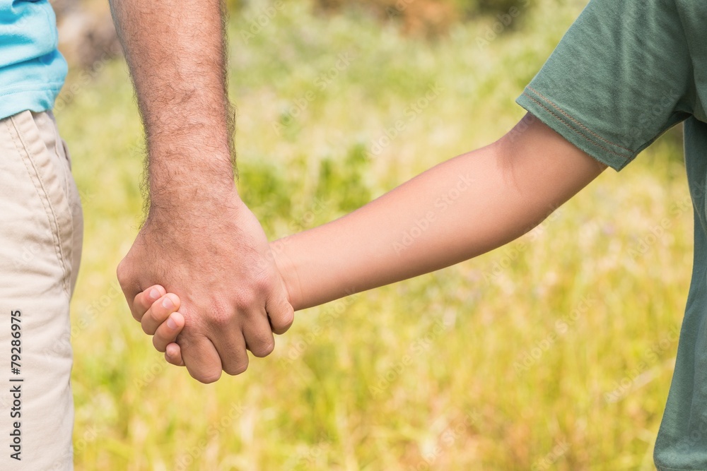 Father and son in the countryside