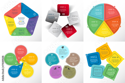 Collection of infographic templates for business