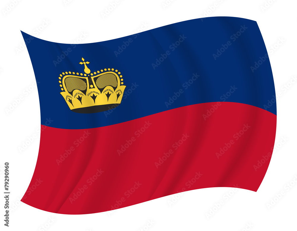 Fototapeta premium Liechtenstein flag waving vector