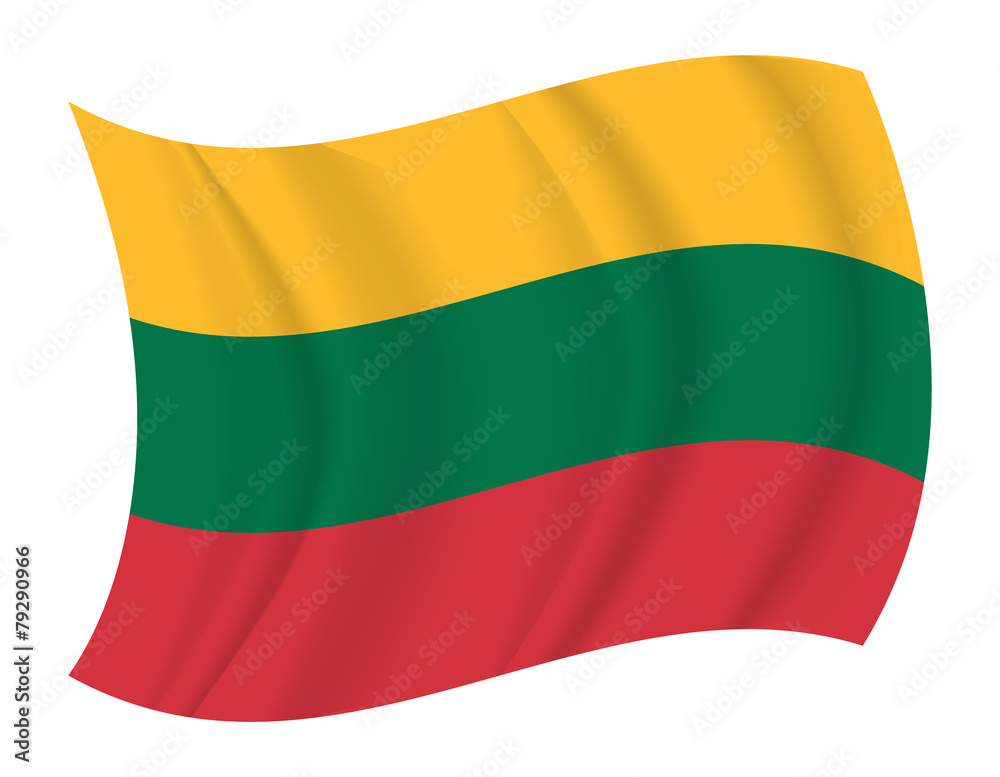Lithuania flag waving vector Lithuania flag waving vector