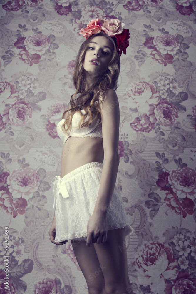 Obraz premium spring girl in lingerie