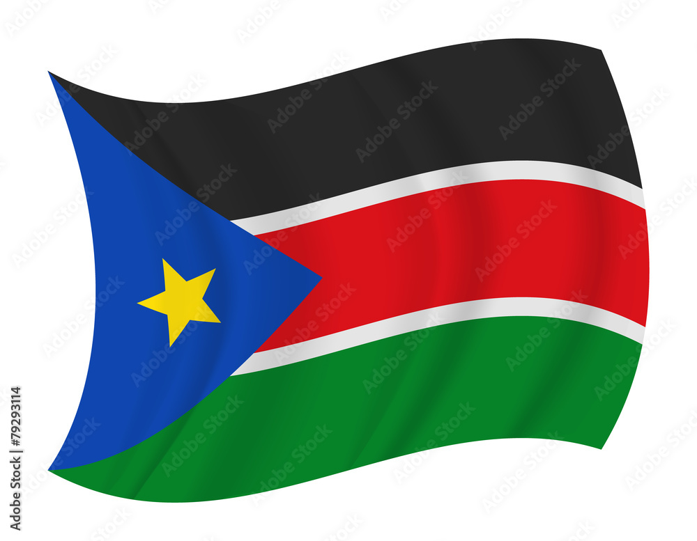 South Sudan flag waving vector South Sudan flag waving vector