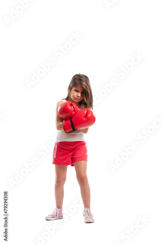 Angry boxer girl