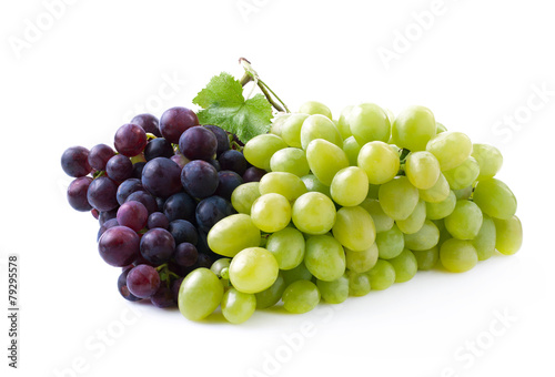 Ripe juicy grapes isolated on a white.