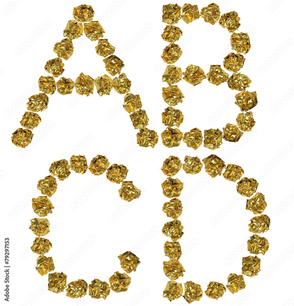 hand-made foil letters with clipping path hand-made foil letters with clipping path