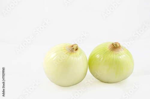 Two Onion on White Background