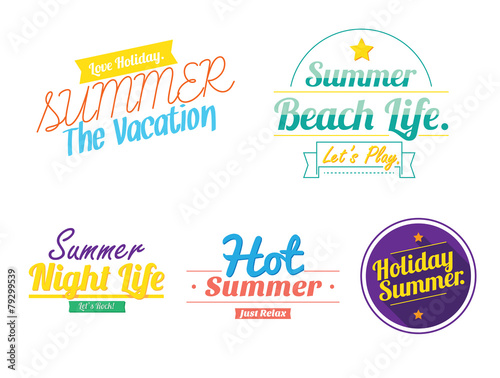 summer hipster vintage logo icon vector