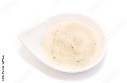 sauces on a white background in the restaurant