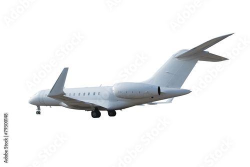 Business jet plane isolated on the white background.