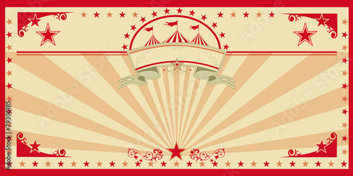 Circus card red vintage