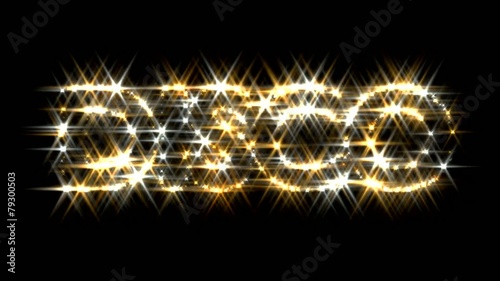 Disco logo text sparkling glitter gold silver