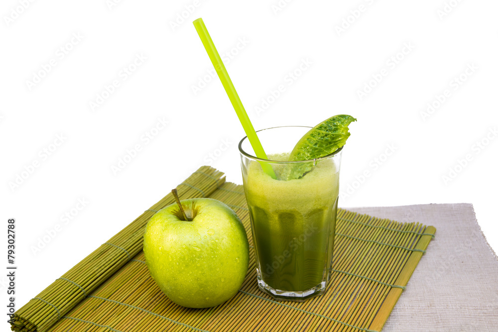 Fototapeta premium Green smoothie with Apple and citrus