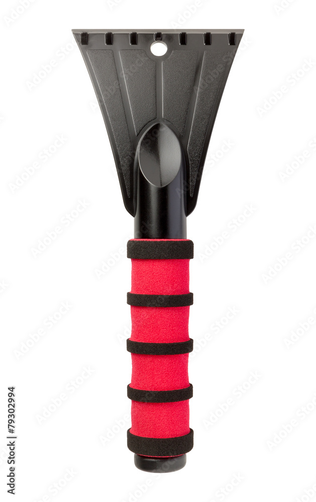 Naklejka premium Ice Scraper with a Red Handle