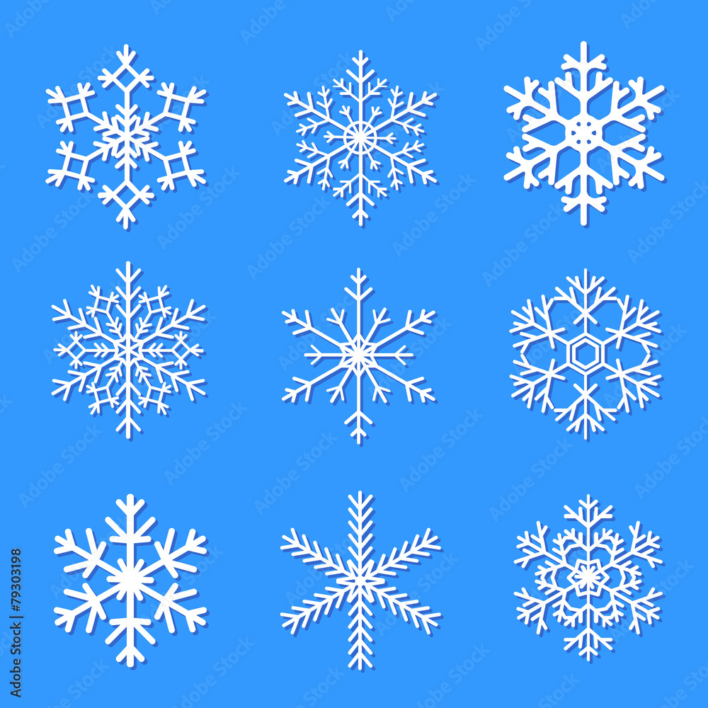 Vector snowflakes set for Christmas design.