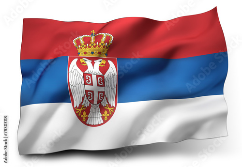 flag of Serbia photo