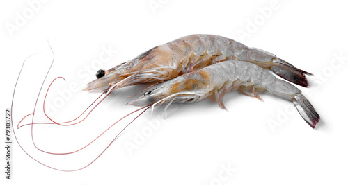 Close up banana prawn or shrimp isolated on white © rprongjai