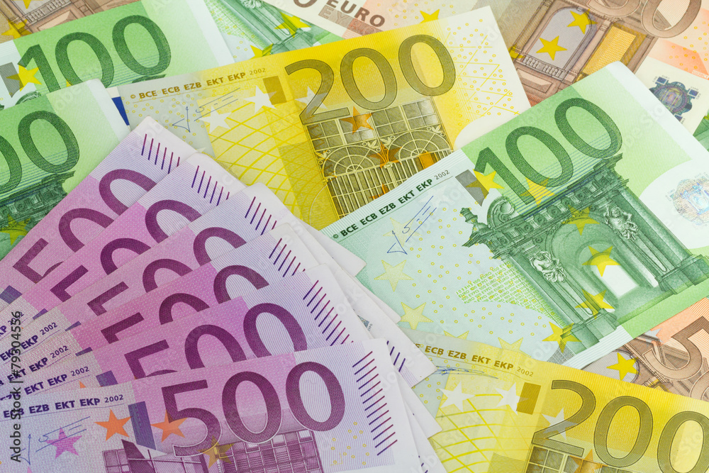 verschiedene Euro Banknoten