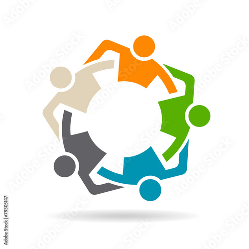 Team Friends Group of five people logo