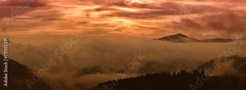Mountain foggy sunrise #79305391